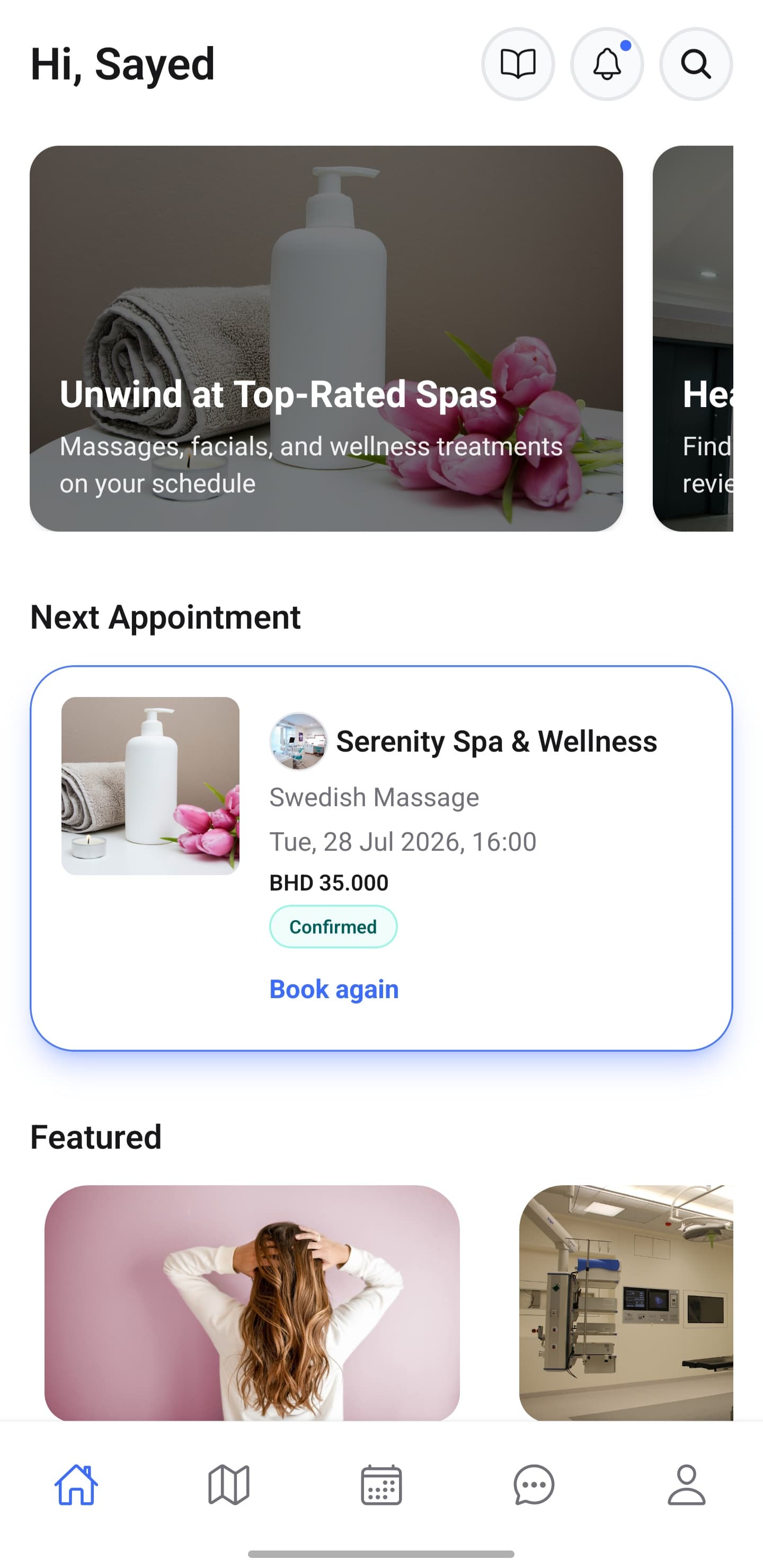 Dorna+ app home screen